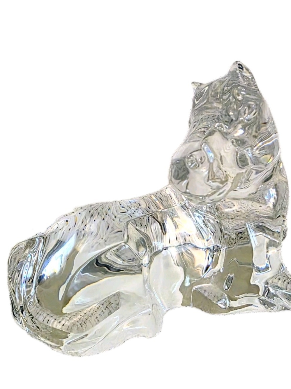 Baccarat Crystal Horse Figurine Laying Foal Paperweight Office Ranch Animal
